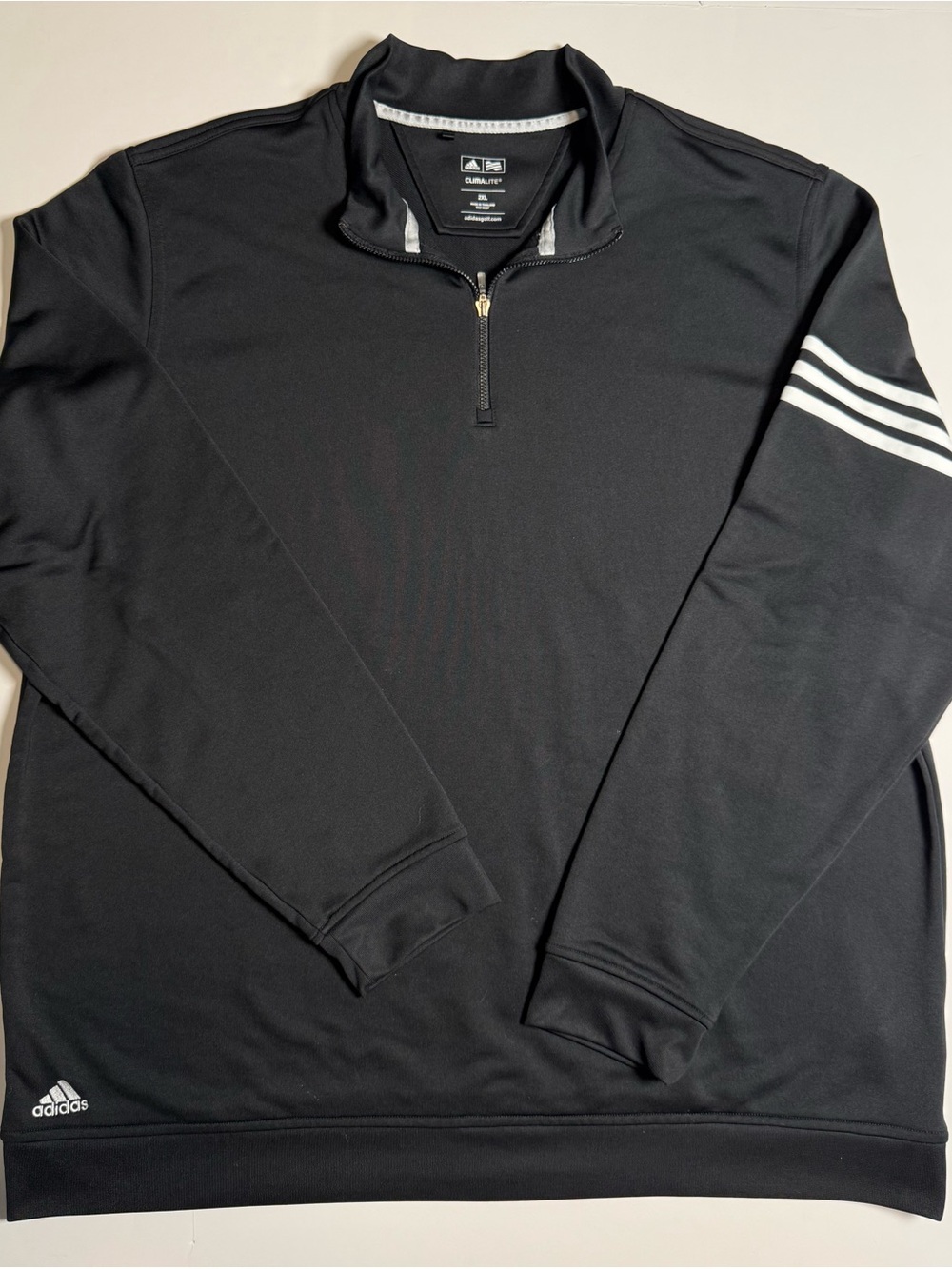 adidas Climalite 1/4-Zip Golf Pullover Mock Neck Long Sleeve Men's 2XL Black